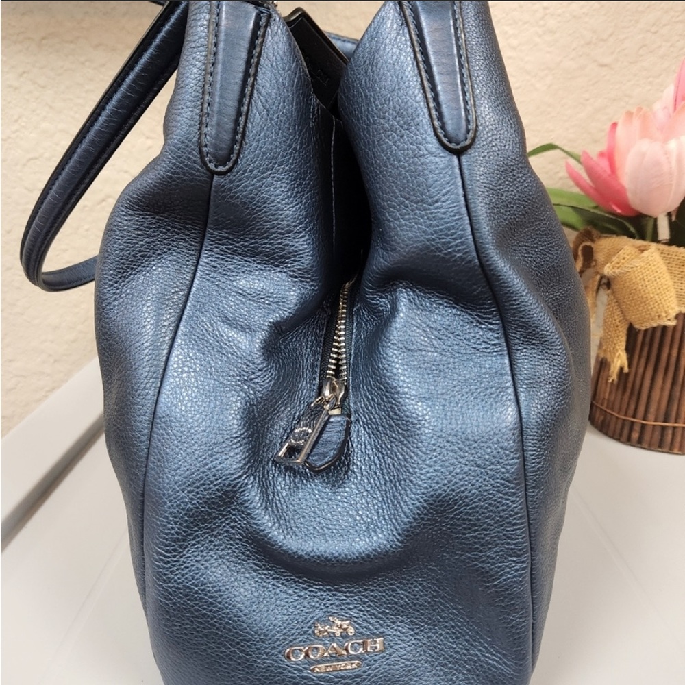 Coach Metallic Blue Large Handbag